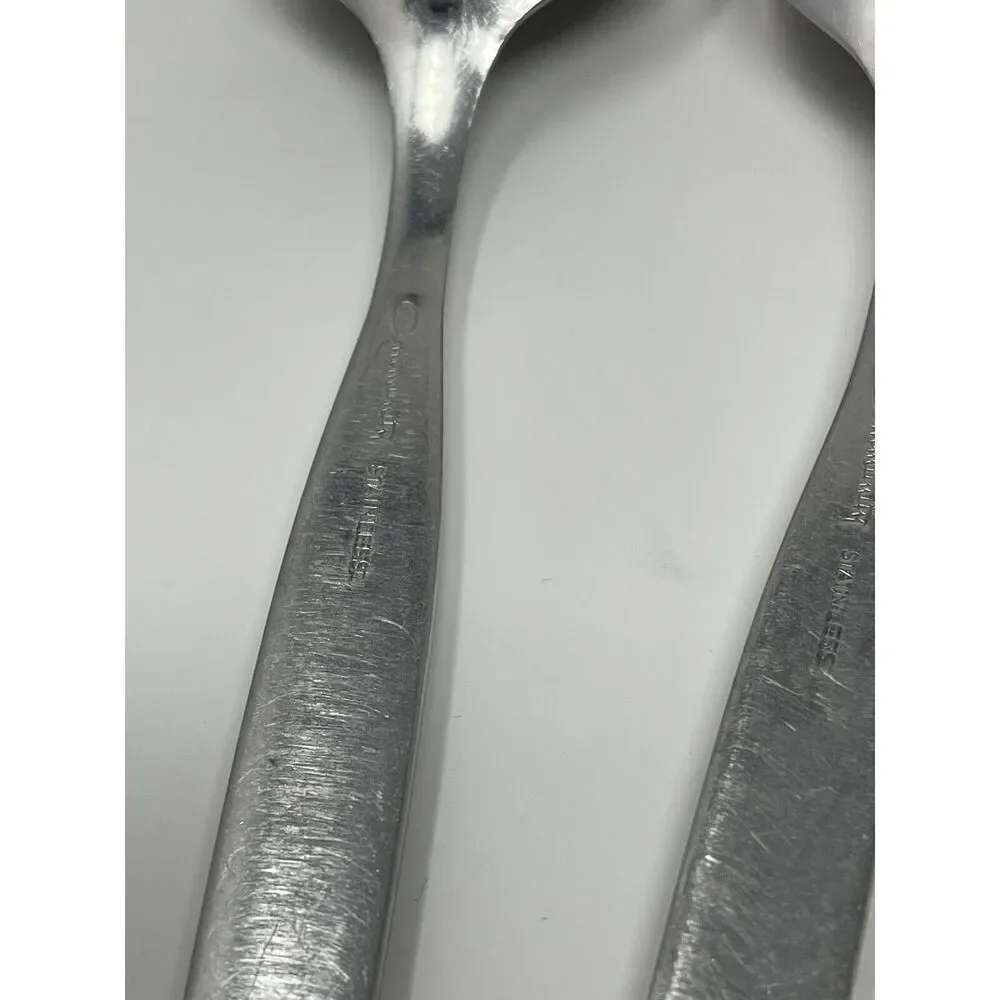 Oneida Community Stainless Frostfire Table Serving Spoons 8 3/4” Set Of 2